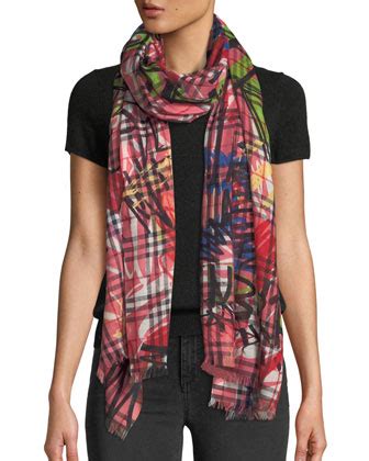 Burberry Vintage Check Printed Gauze Scarf